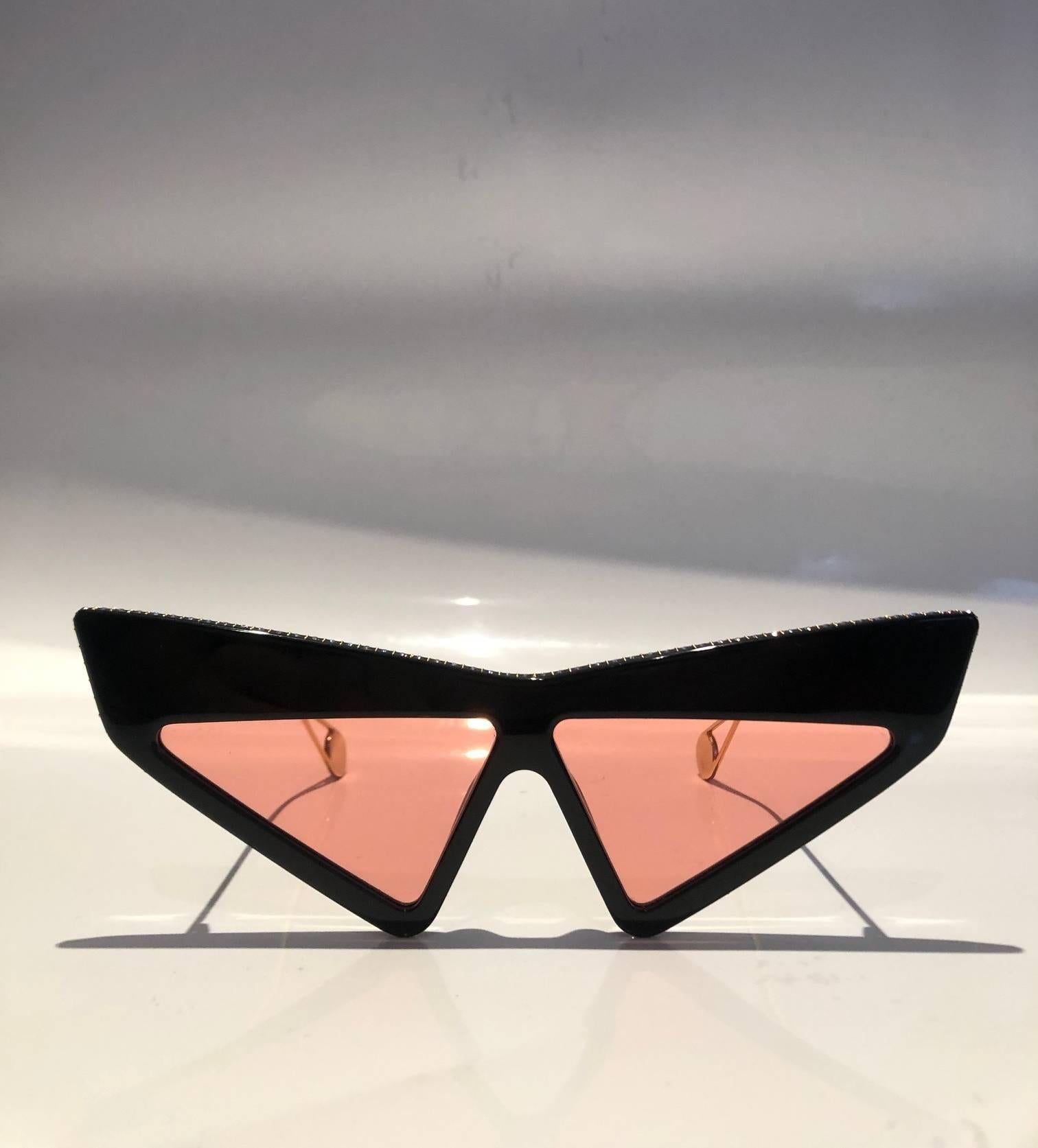 Orange 2017 Runway Gucci Hollywood Cat-Eye Oversized Sunglasses GG0430S