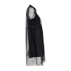 2017 Saint Laurent Embellished Yolk Black Lace Dress