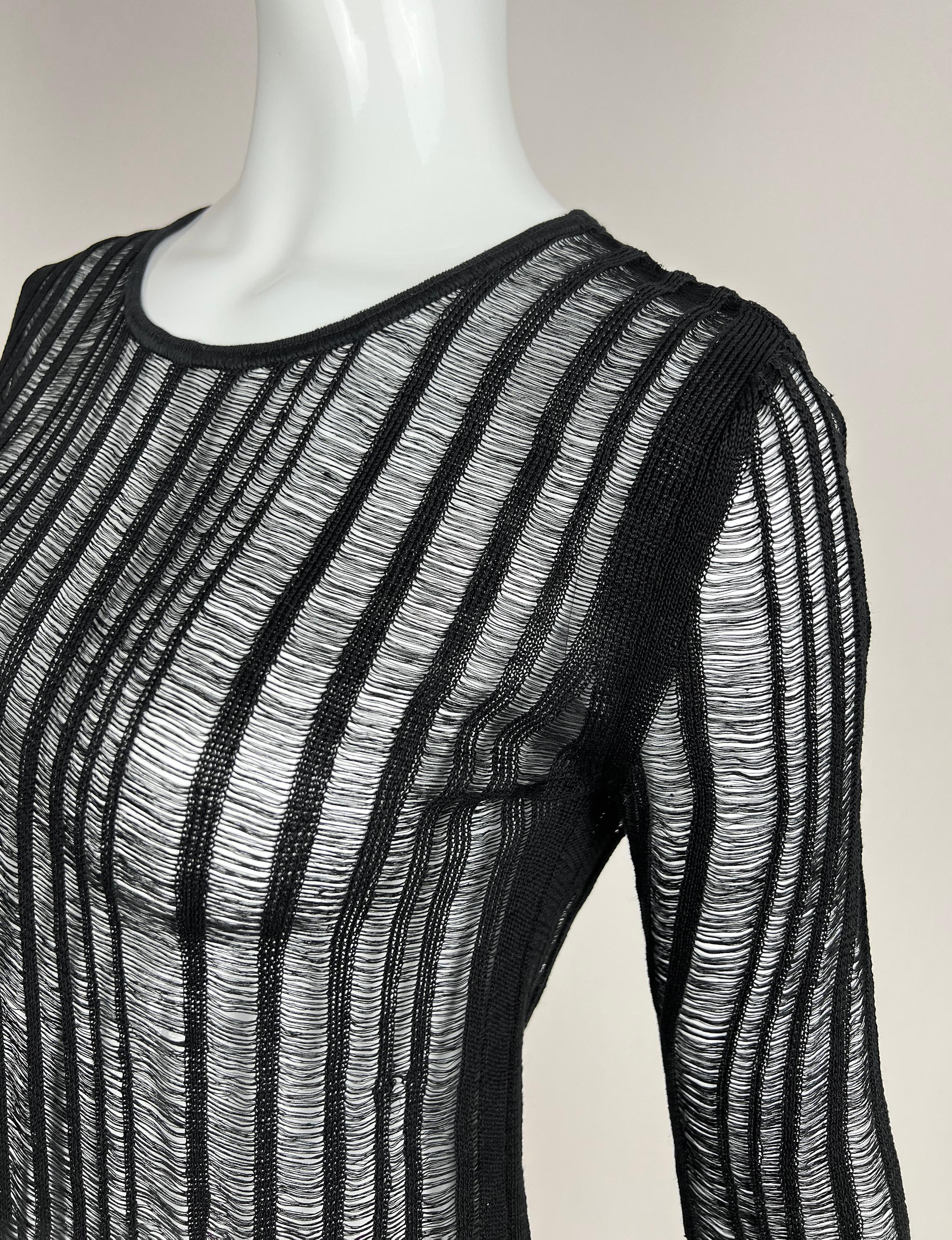 2017 Saint Laurent Paris distressed semi sheer knit sweater For Sale 9