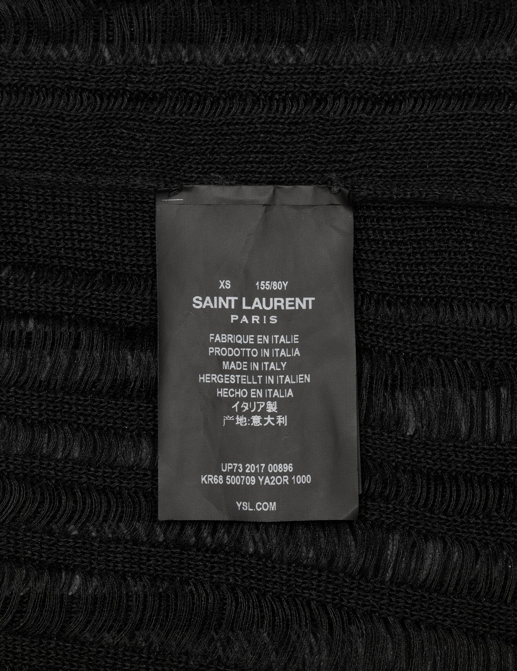 Women's or Men's 2017 Saint Laurent Paris distressed semi sheer knit sweater For Sale