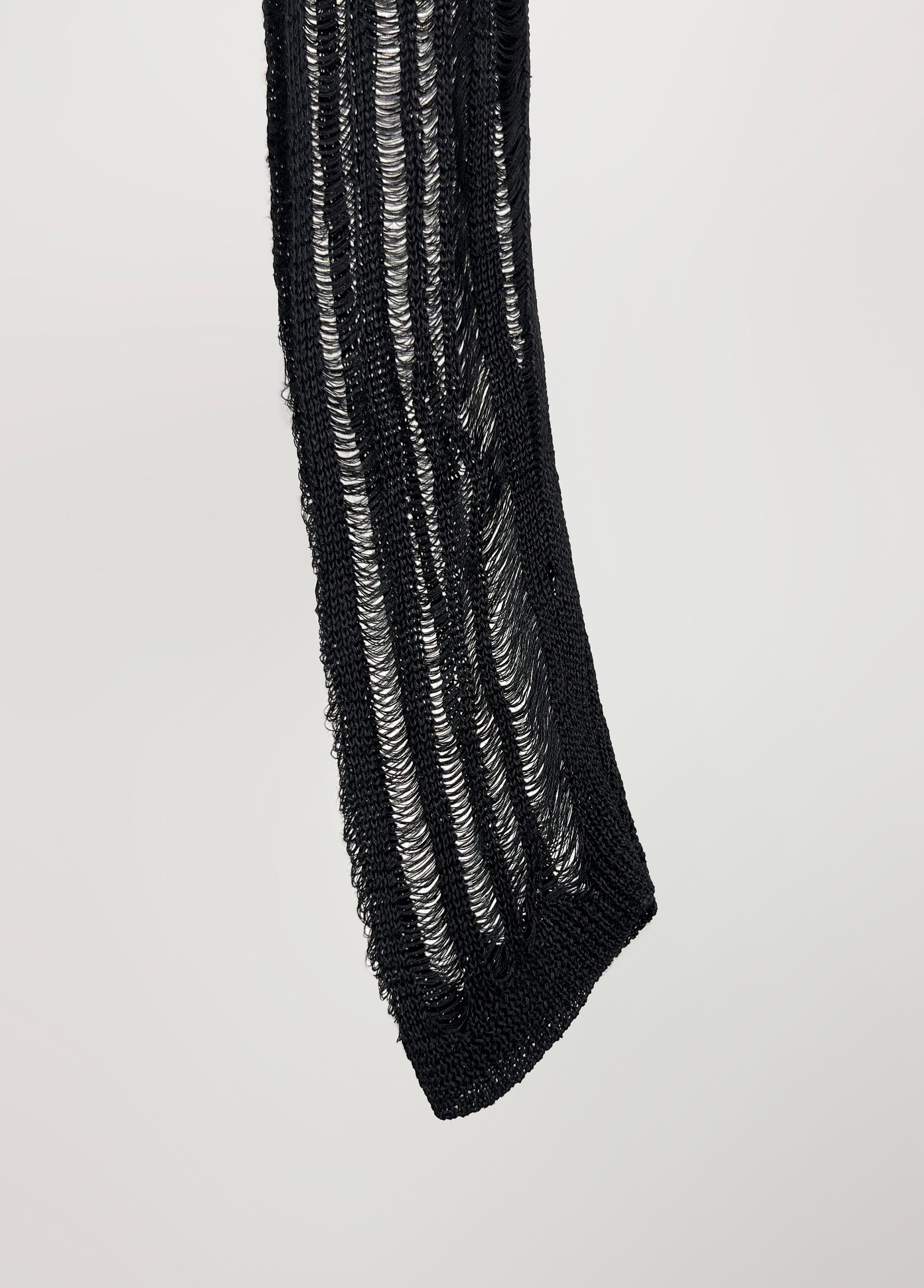 2017 Saint Laurent Paris distressed semi sheer knit sweater For Sale 2