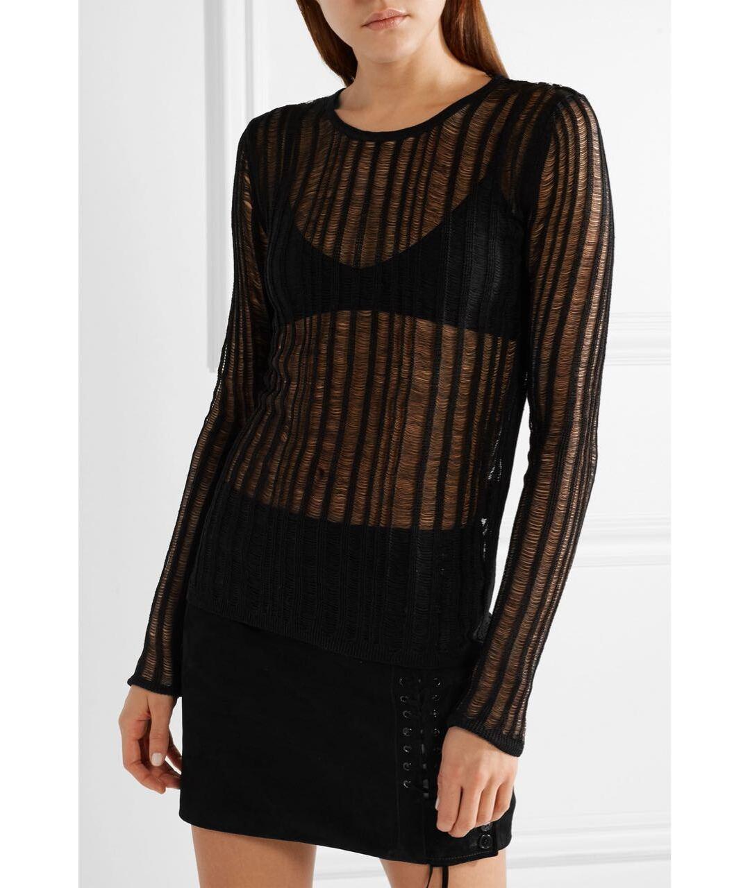 2017 Saint Laurent Paris distressed semi sheer knit sweater For Sale 4