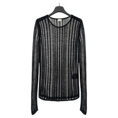 2017 Saint Laurent Paris notleidend halbdurchsichtiger Strickpullover