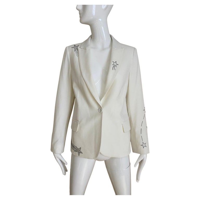 2017 SAINT LAURENT White Fitted Blazer For Sale at 1stDibs