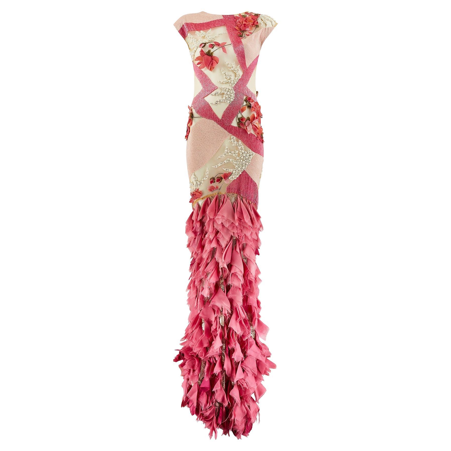 2017 Siah Howard Haute Couture Pink Maxi Dress For Sale