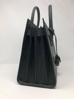 2017 YSL Croc-embossed Sac Du Jour