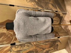 2017K Chanel Beaded Grey Sweater New With Tags