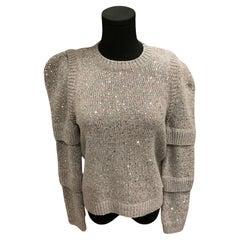 2017K Chanel Beaded Grey Sweater New With Tags