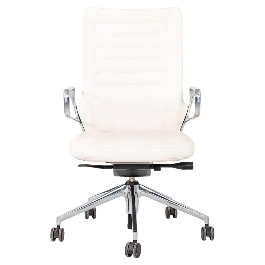 2018 Antonio Citterio Vitra AC 5 Desk Chair White Leather Aluminum 5x Available