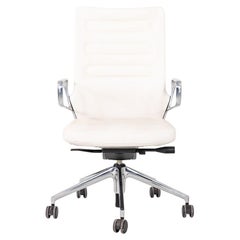 2018 Antonio Citterio Vitra AC 5 Desk Chair, White Leather & Aluminum (5x)