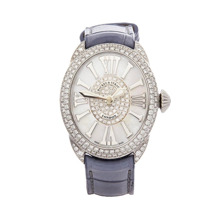 2018 Backes and Strauss Regent Diamond Stainless Steel Wristwatch at ...