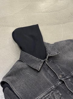 2018 Balenciaga double layer hybrid denim jacket