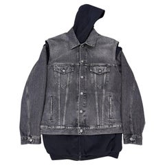 2018 Balenciaga double layer hybrid denim jacket