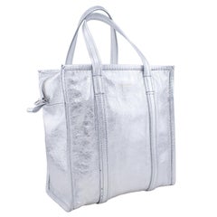 2018 Balenciaga Silver Aaj Bazar Shopper Tote