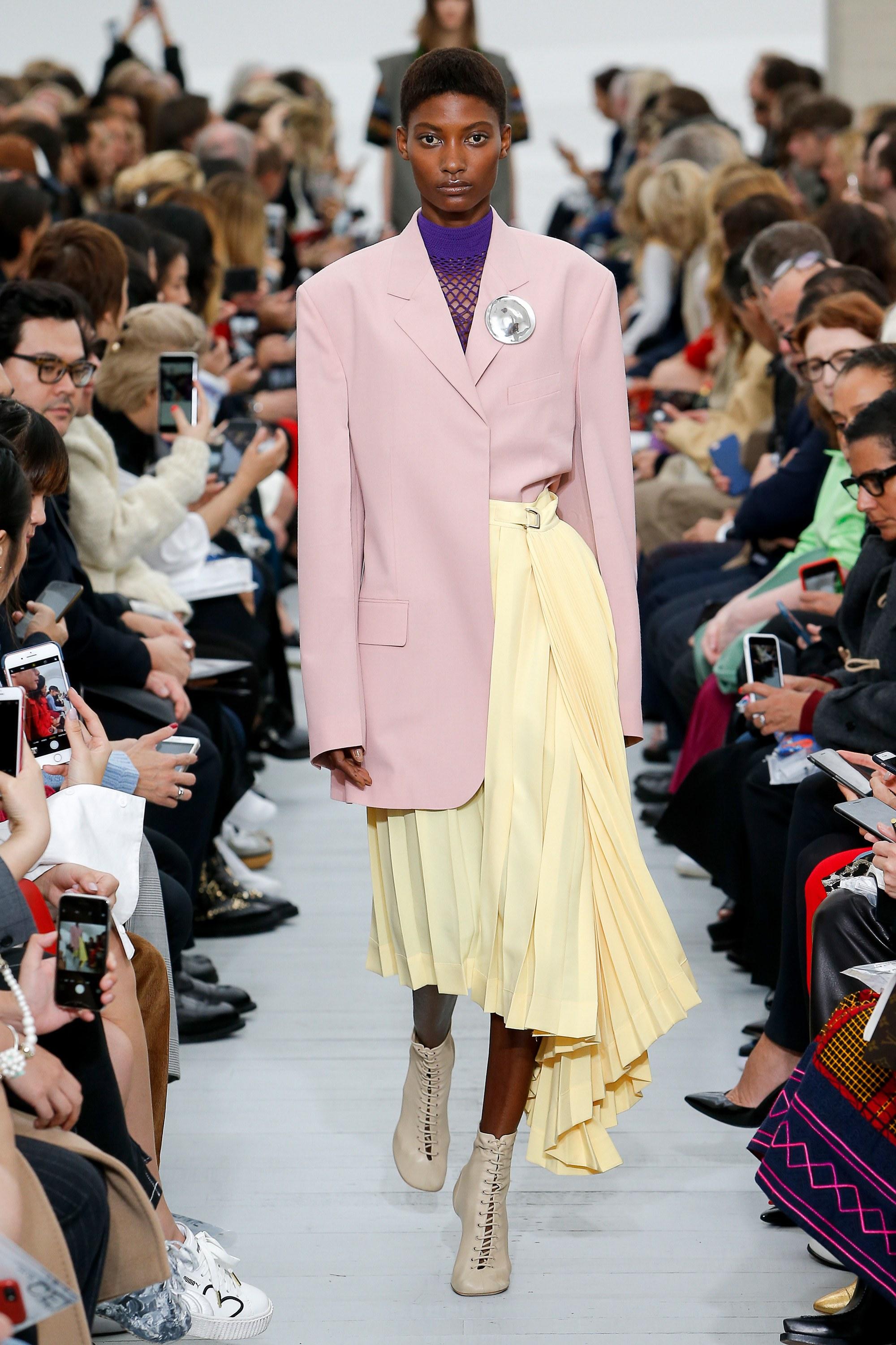 Orange 2018 CELINE by PHOEBE PHILO oversized salmon pink wool runway blazer