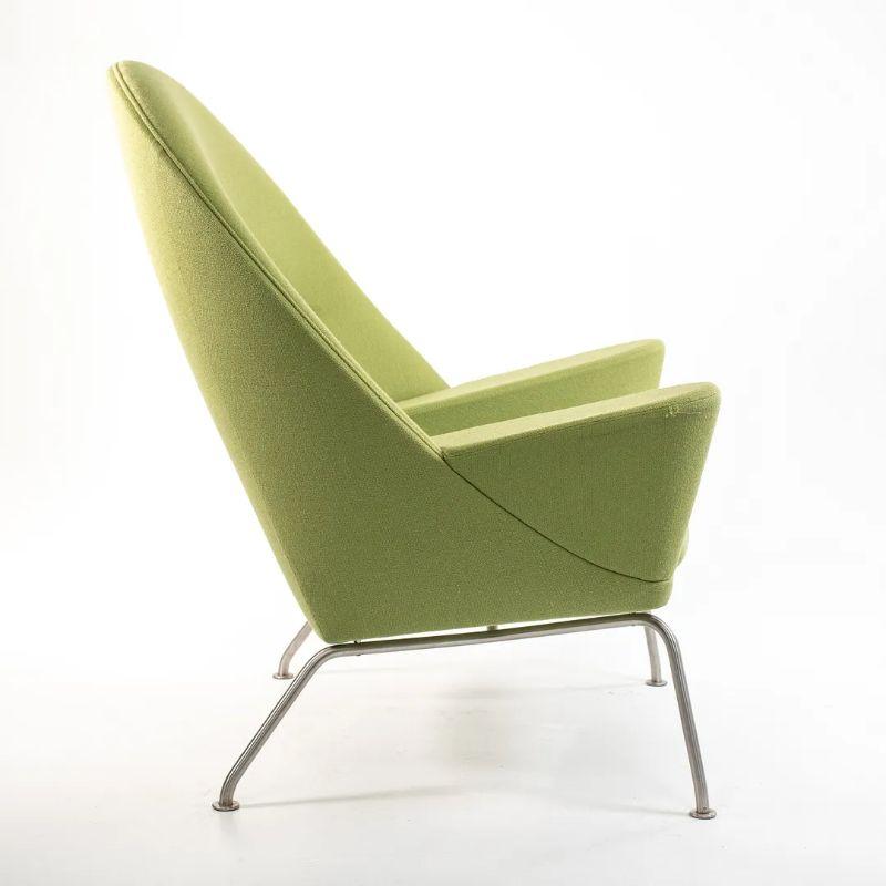 Danish 2018 CH468 Oculus Lounge Chair by Hans Wegner for Carl Hansen in Green Fabric For Sale
