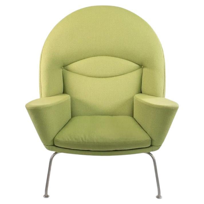 2018 CH468 Oculus Lounge Chair by Hans Wegner for Carl Hansen in Green Fabric