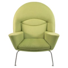 2018 CH468 Oculus Lounge Chair by Hans Wegner for Carl Hansen in Green Fabric