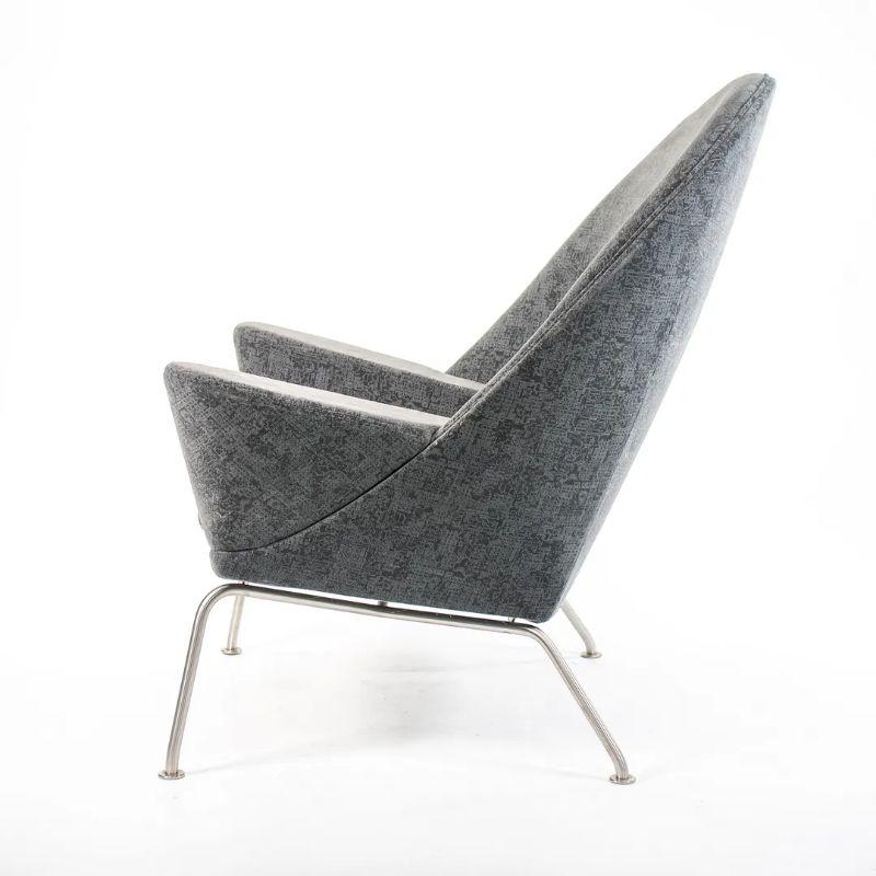 Scandinavian Modern 2018 CH468 Oculus Lounge Chair by Hans Wegner for Carl Hansen in Grey Fabric For Sale