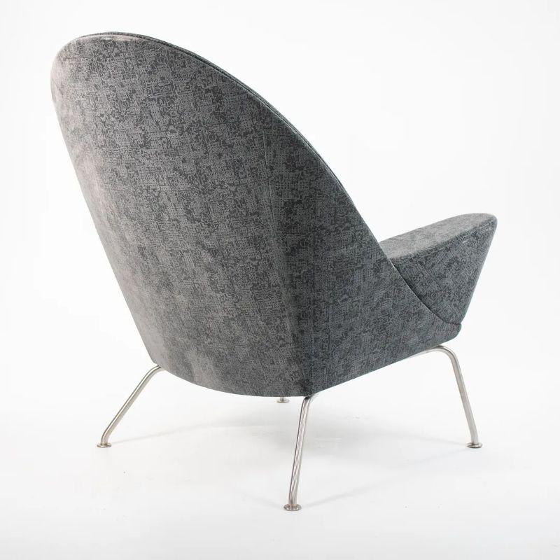 Danish 2018 CH468 Oculus Lounge Chair by Hans Wegner for Carl Hansen in Grey Fabric For Sale
