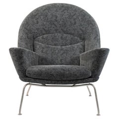 2018 CH468 Oculus Lounge Chair by Hans Wegner for Carl Hansen in Grey Fabric