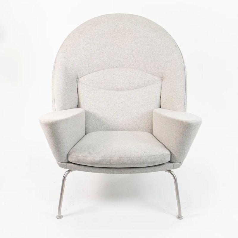 Danish 2018 CH468 Oculus Lounge Chair by Hans Wegner for Carl Hansen in Melange Fabric For Sale