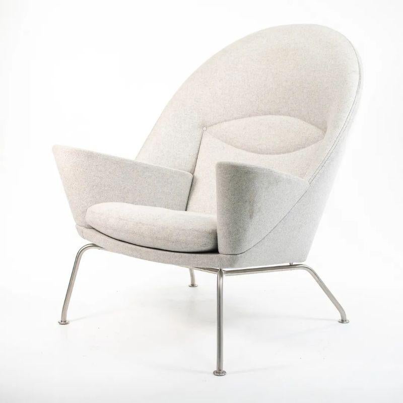 Stainless Steel 2018 CH468 Oculus Lounge Chair by Hans Wegner for Carl Hansen in Melange Fabric For Sale