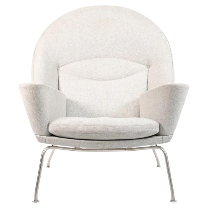 2018 CH468 Oculus Lounge Chair by Hans Wegner for Carl Hansen in Melange Fabric For Sale