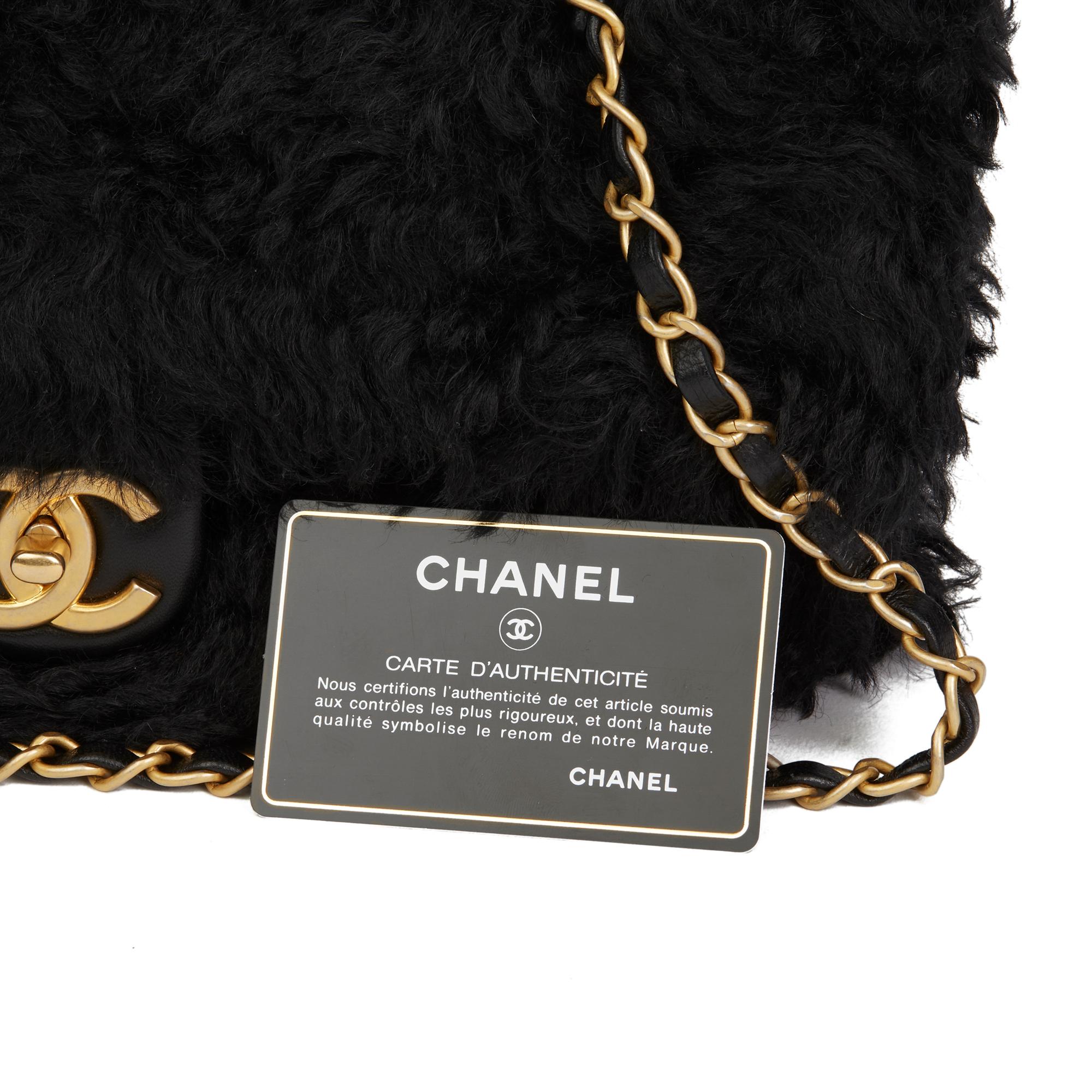 2018 Chanel Black Fantasy Fur Classic Foldover Flap Bag 4