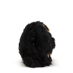 2018 Chanel Black Fantasy Fur Classic Foldover Flap Bag