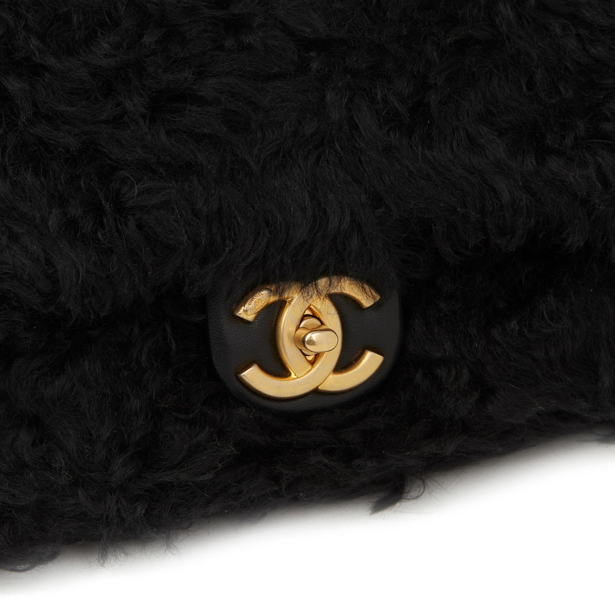 2018 Chanel Black Fantasy Fur Classic Foldover Flap Bag In Excellent Condition In Bishop's Stortford, Hertfordshire