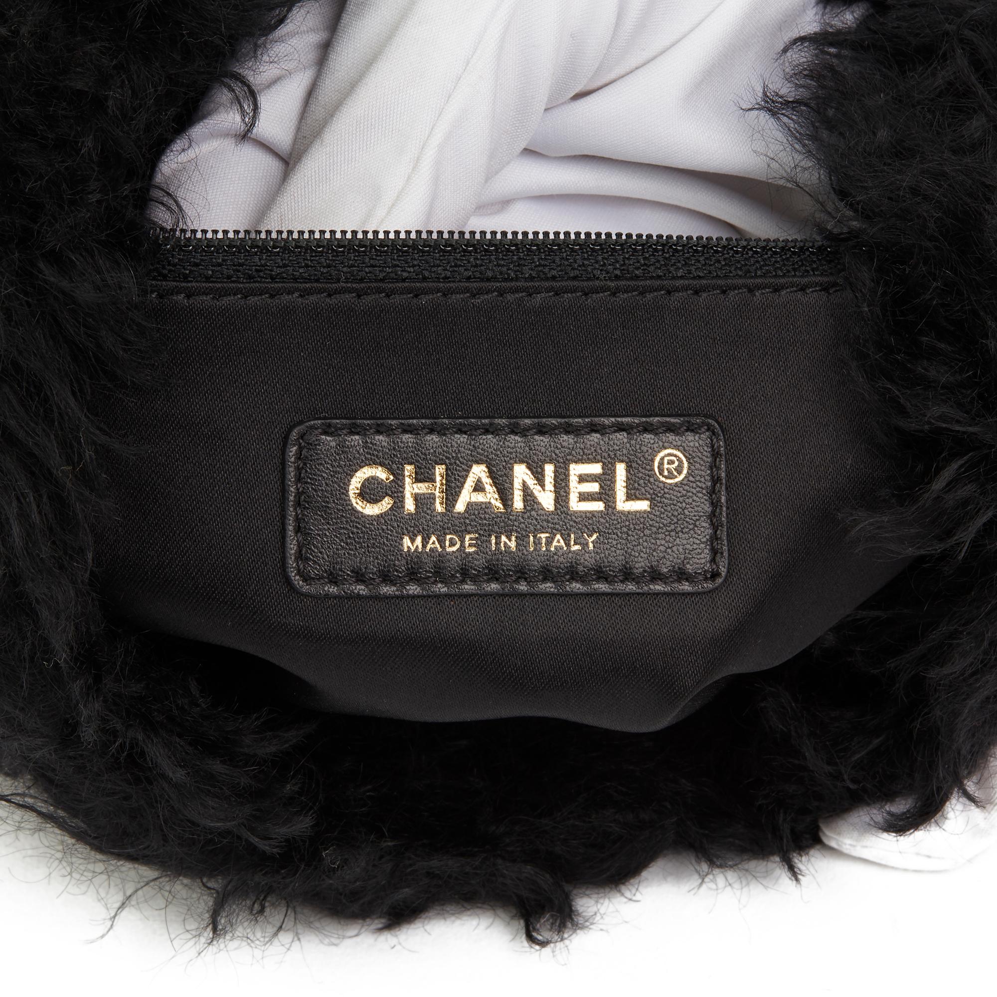 2018 Chanel Black Fantasy Fur Classic Foldover Flap Bag 1
