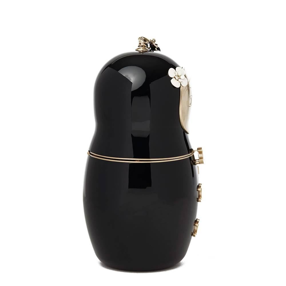 CHANEL
Black Plexiglass Matryoshka Doll Minaudiere

This CHANEL Matryoshka Doll Minaudiere is in Excellent Pre-Owned Condition accompanied by Chanel Dust Bag, Box, Authenticity Card, Invoice. Circa 2018. Primarily made from Plexiglass complimented