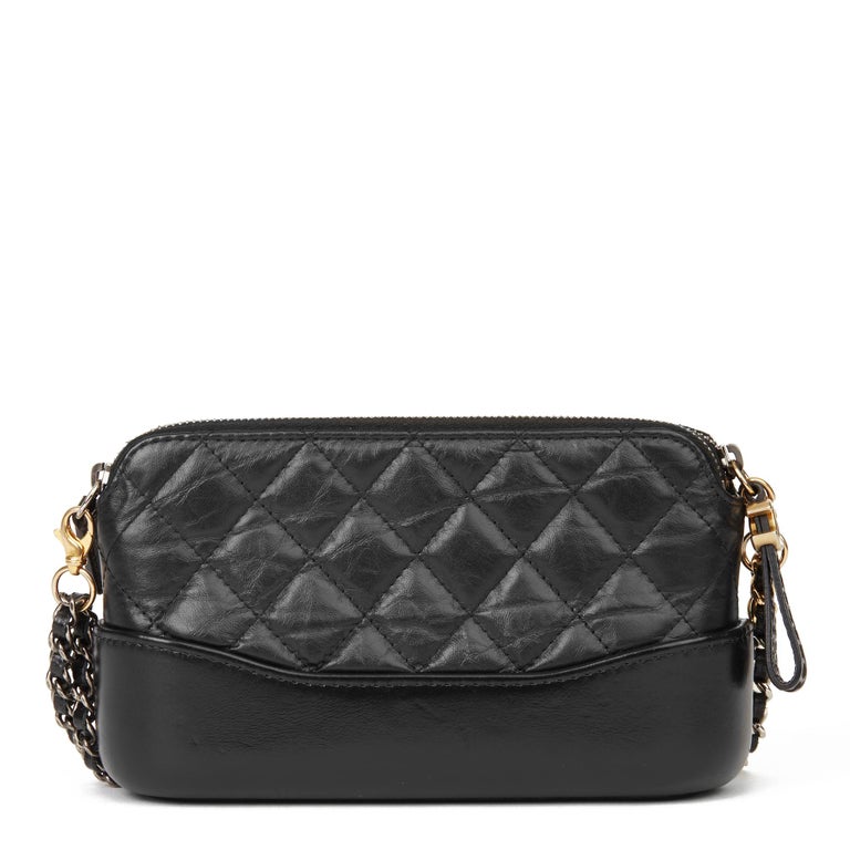 Chanel // 2017 Beige & Black Aged Leather Large Gabrielle Bag