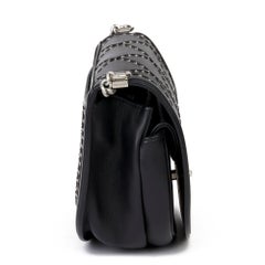 2018 Chanel Black Quilted Calfskin Coco Eyelets Round Flap Bag