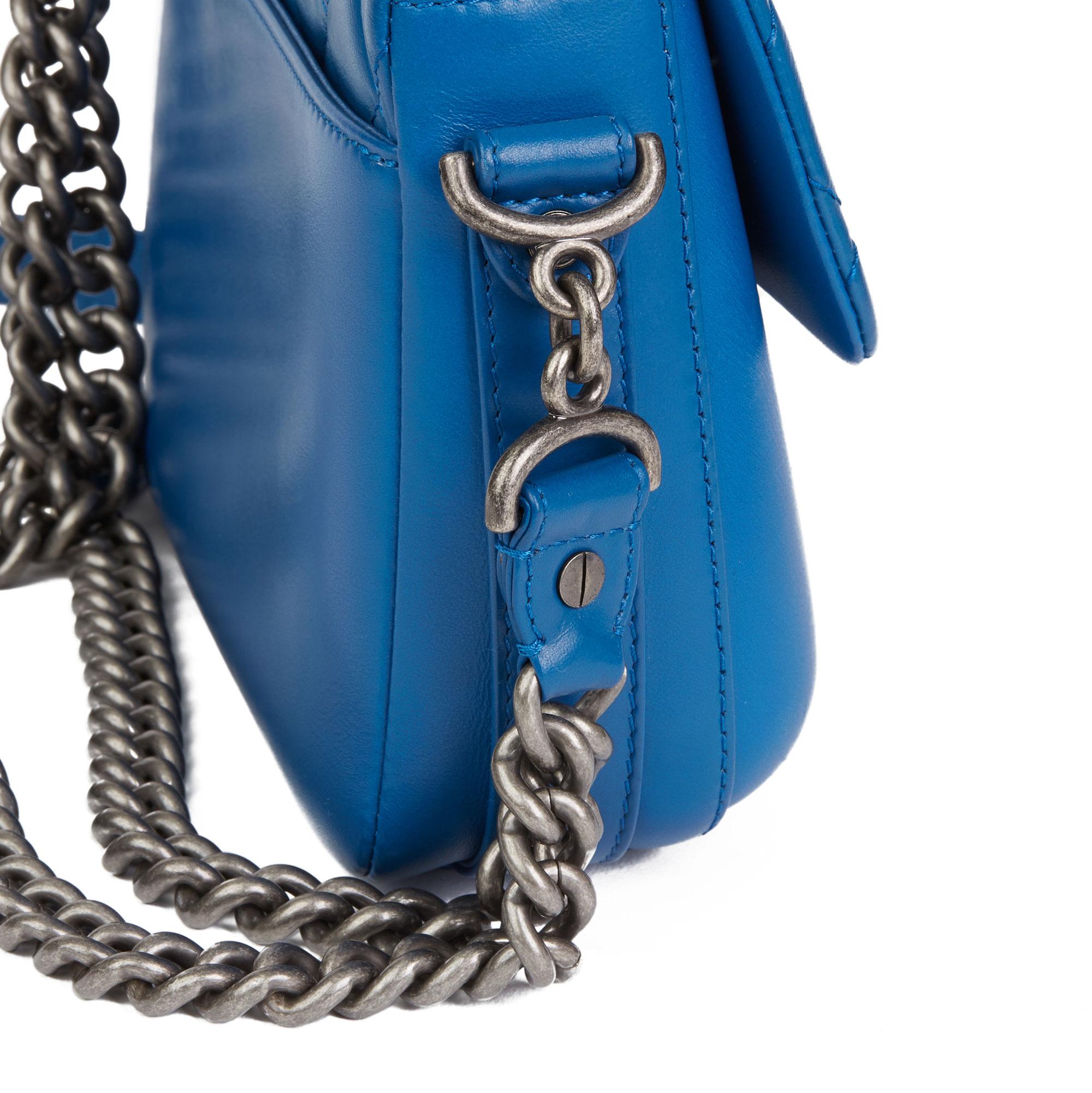 2018 Chanel Blue Quilted Calfskin Leather Classic Single Flap Bag  1