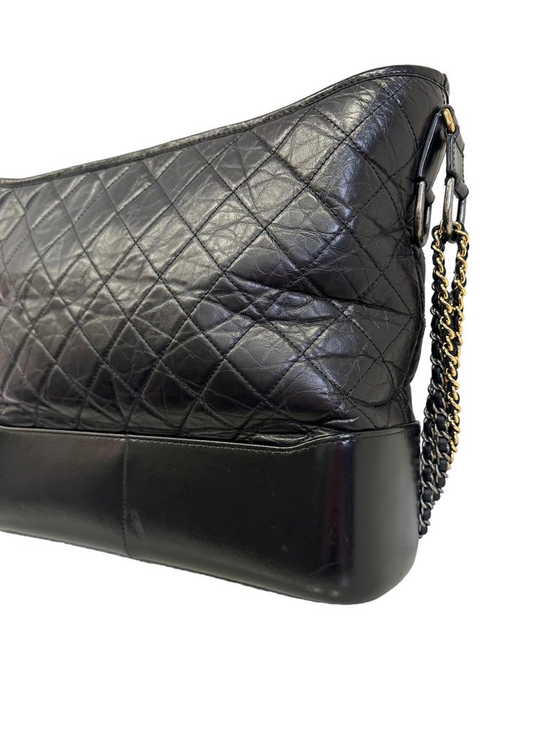2018 Chanel Gabrielle Maxi Black Leather Top Shoulder Bag For Sale