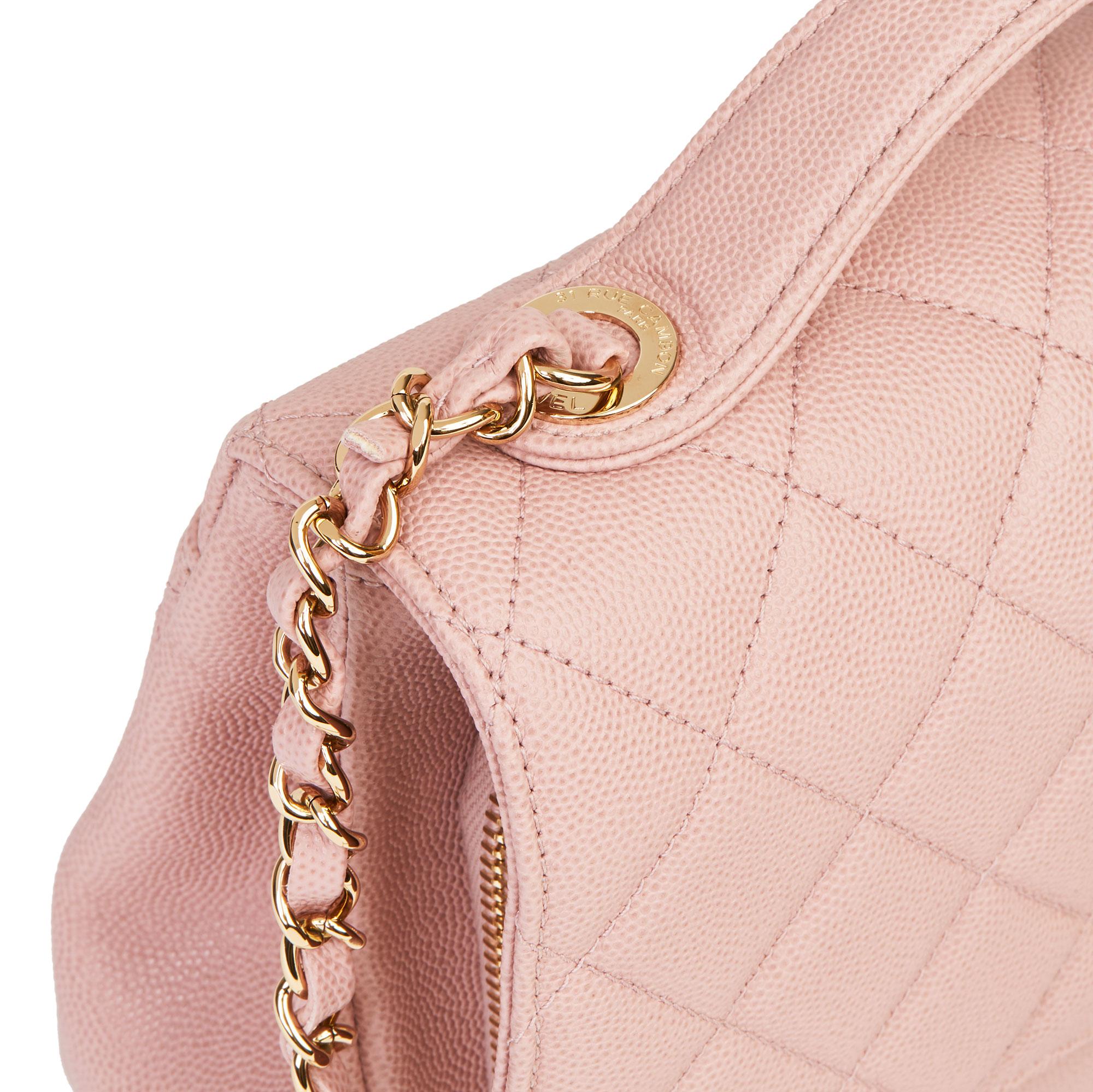 2018 Chanel Light Dusky Pink Quilted Caviar Medium Business Affinity Flap Bag 3