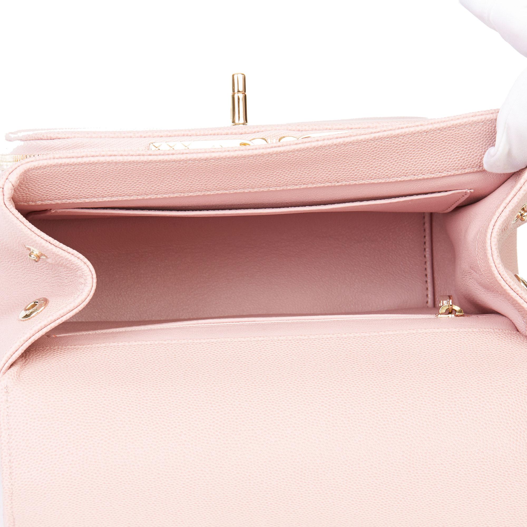 2018 Chanel Light Dusky Pink Quilted Caviar Medium Business Affinity Flap Bag 4