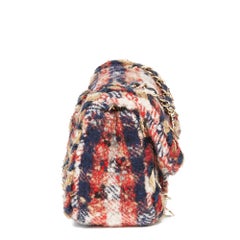 2018 Chanel Multicolour Quilted Tweed Fabric Charm Rectangular Mini Flap Bag
