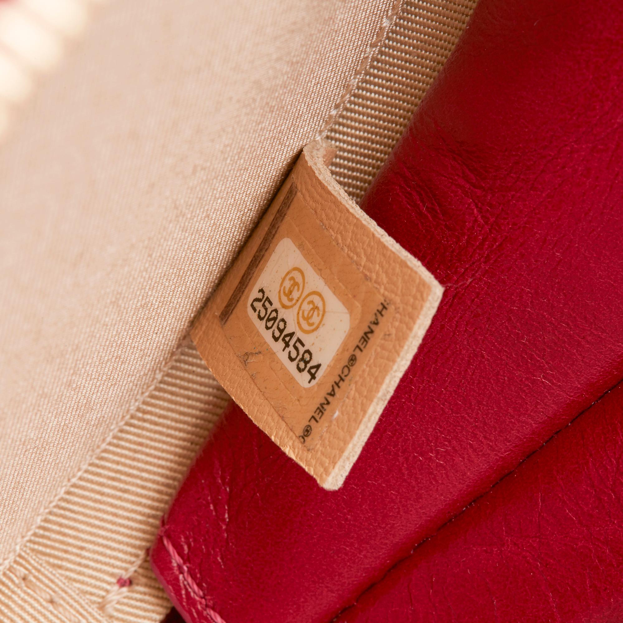 2018 Chanel Raspberry Glazed Calfskin Leather Round as Earth Bag  2