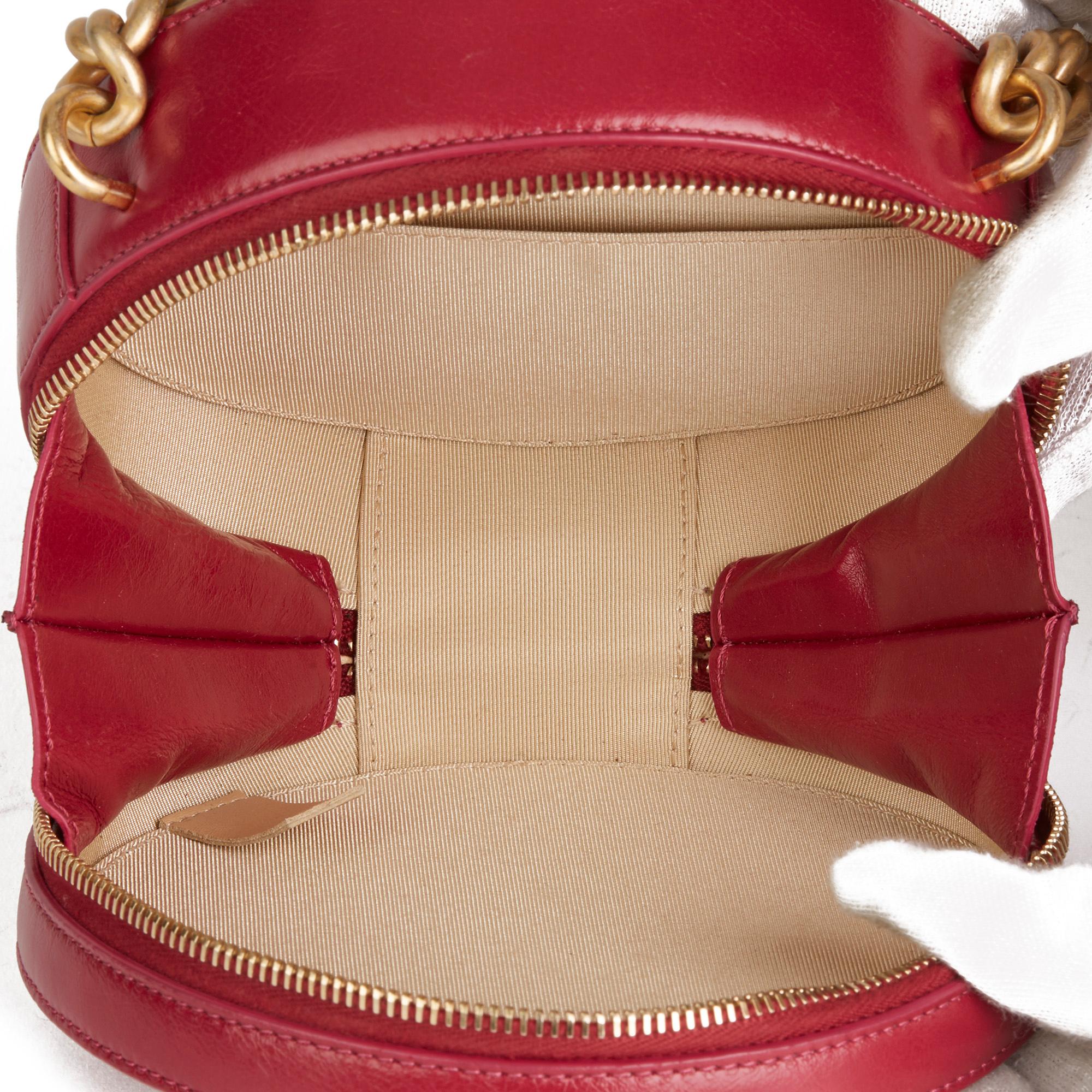 2018 Chanel Raspberry Glazed Calfskin Leather Round as Earth Bag  3