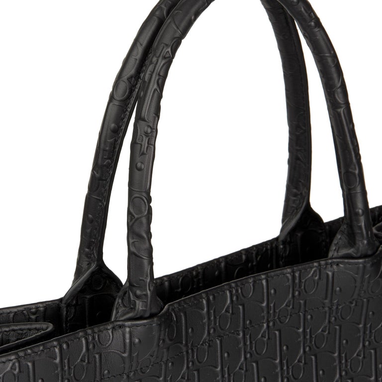 2018 Christian Dior Black Oblique Embossed Calfskin Leather Book Tote at  1stDibs  dior book tote black dior oblique embossed calfskin, dior book  tote leather black, large dior book tote black dior