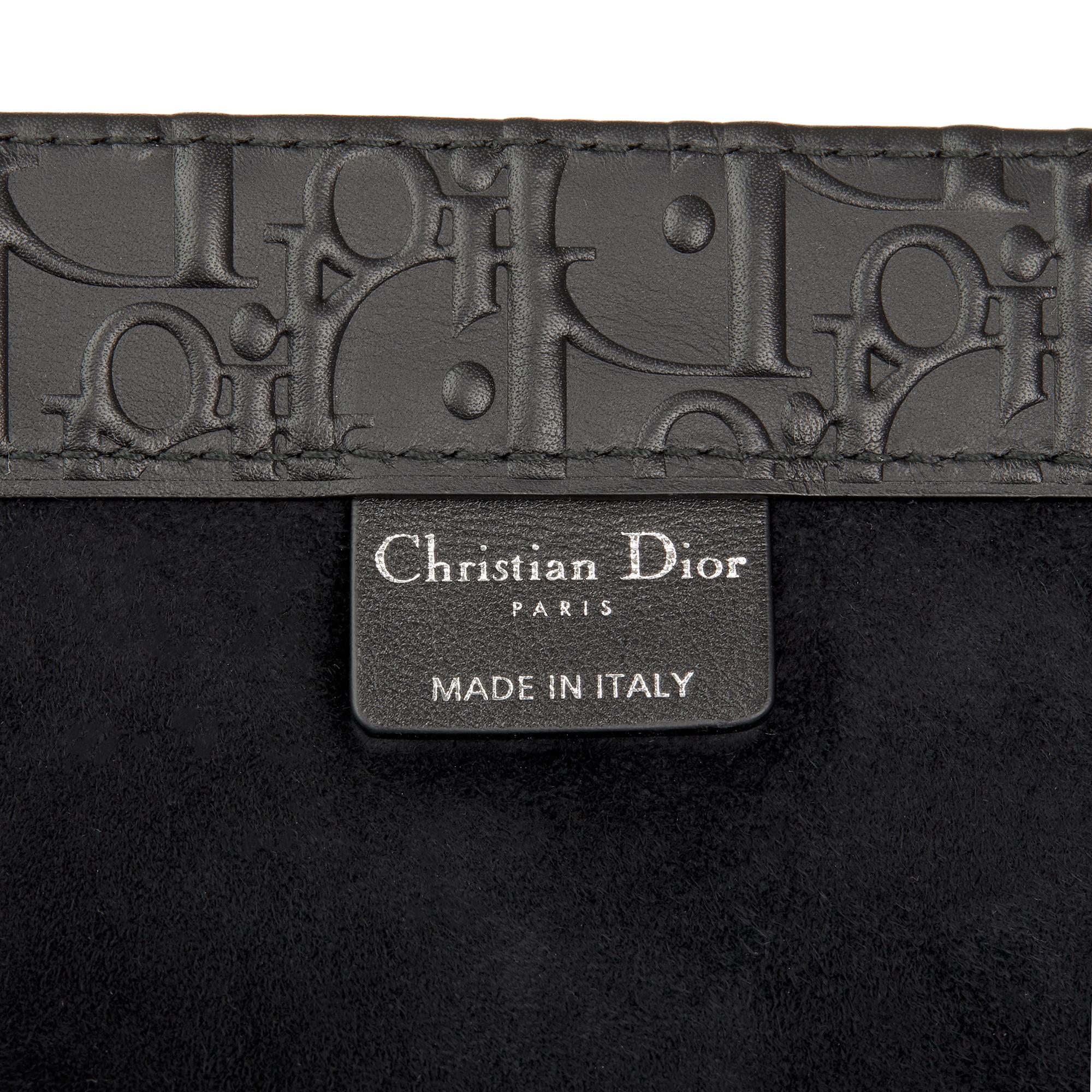 2018 Christian Dior Black Oblique Embossed Calfskin Leather Book Tote 1