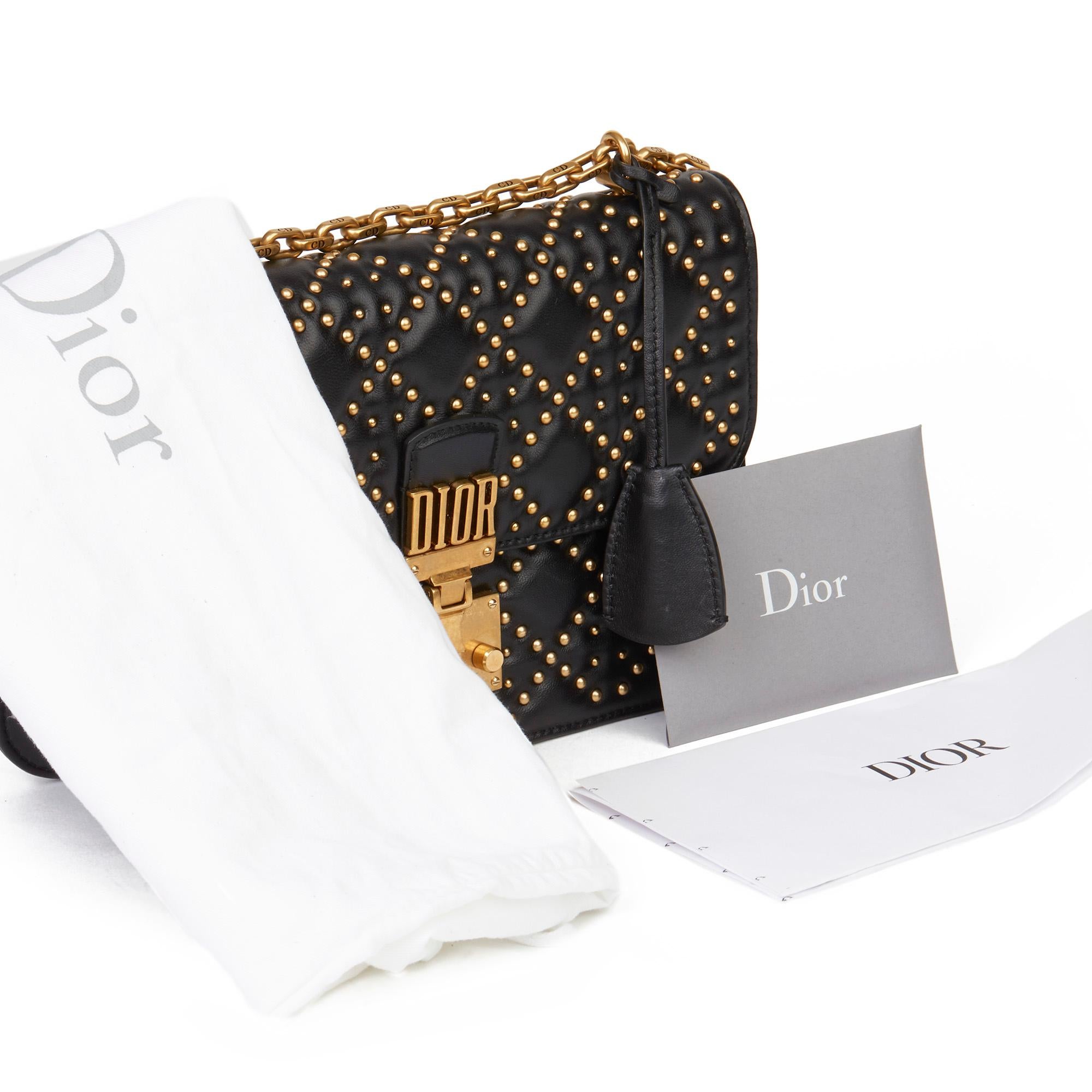 2018 Christian Dior Black Studded Lambskin Dioraddict Flap Bag 7
