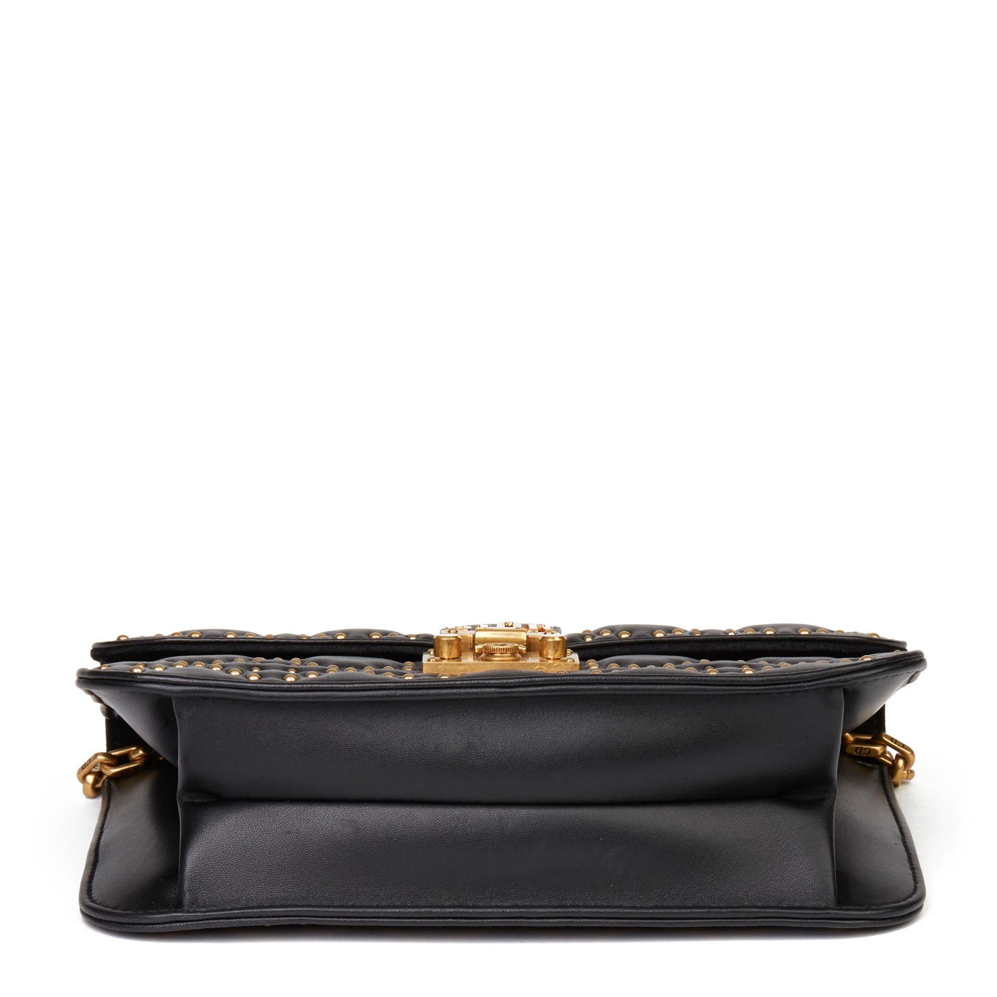 2018 Christian Dior Black Studded Lambskin Dioraddict Flap Bag 1