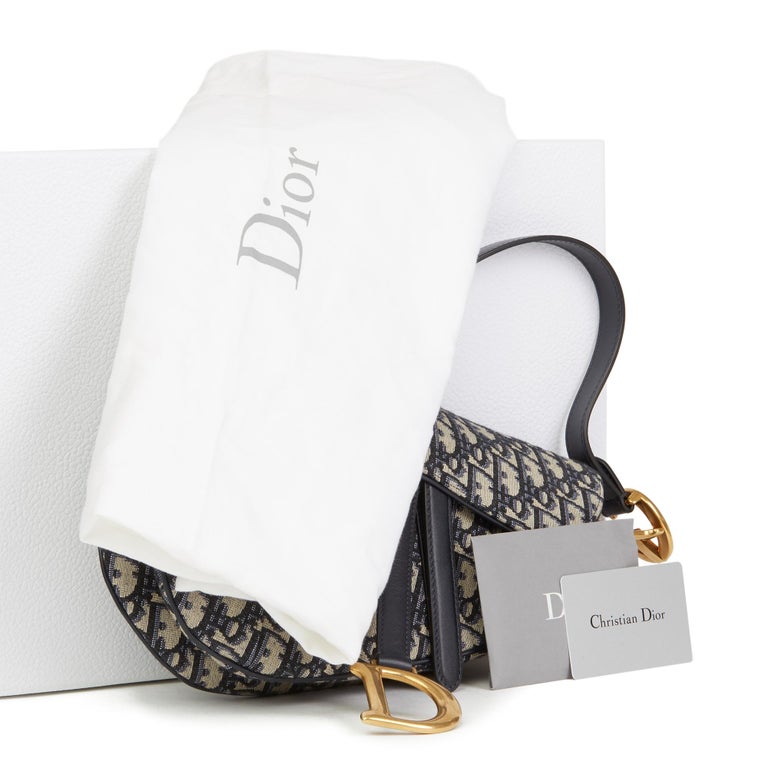 2018 Christian Dior Blue Oblique Monogram Canvas Saddle Bag at 1stdibs