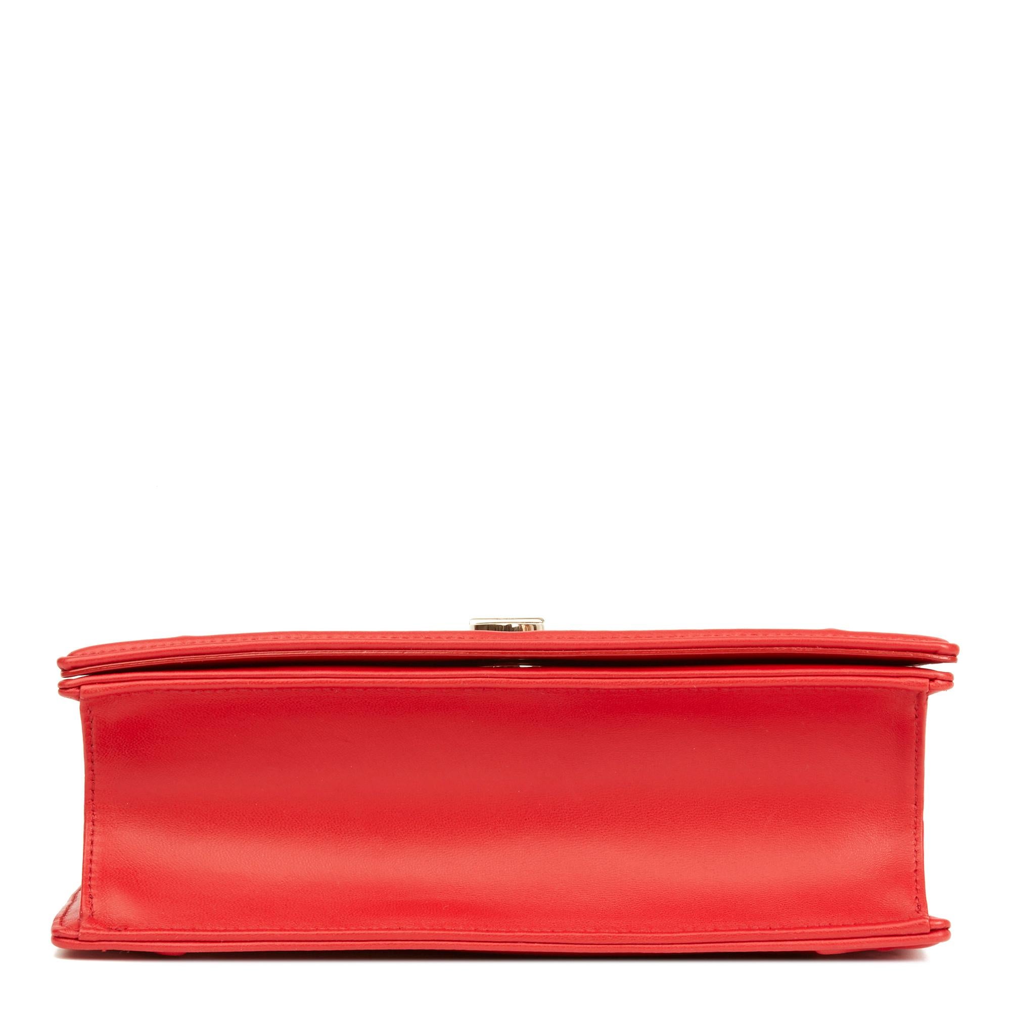2018 Christian Dior Red Lambskin Eyelet Diorama Flap Bag 1