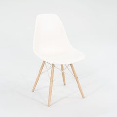 2018 Eames Plastic DSW Shell Dining Chairs in White w/ Dowel Bases 5x Available