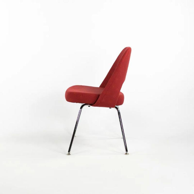 Modern 2018 Eero Saarinen for Knoll Armless Executive Chairs in Star Struck Red Fabric For Sale